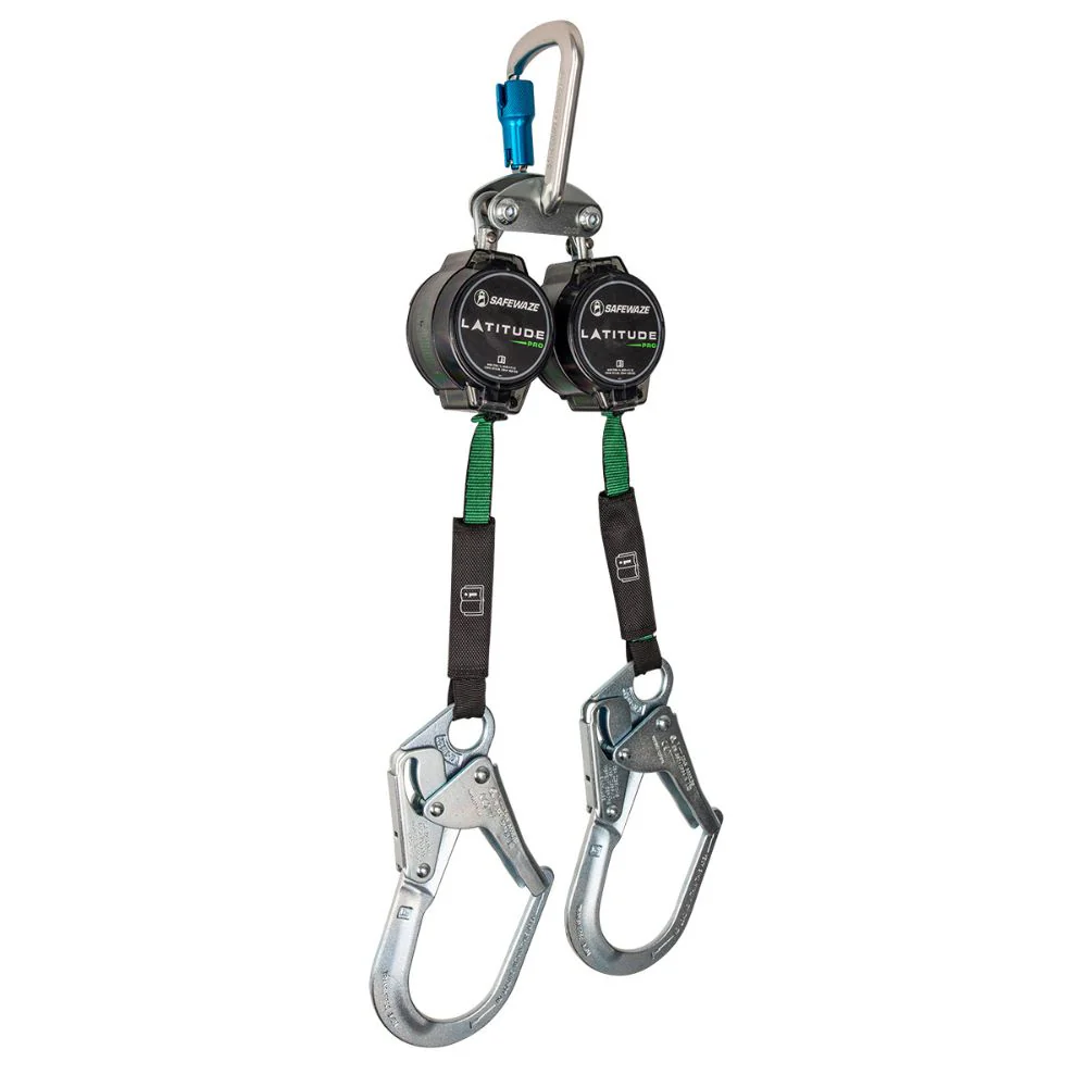 Safewaze 018-5022 Latitude Pro 7' Dual Web SRL: FS-EX313, Alu Carabiner, Rebar Hooks - Mactool Shop