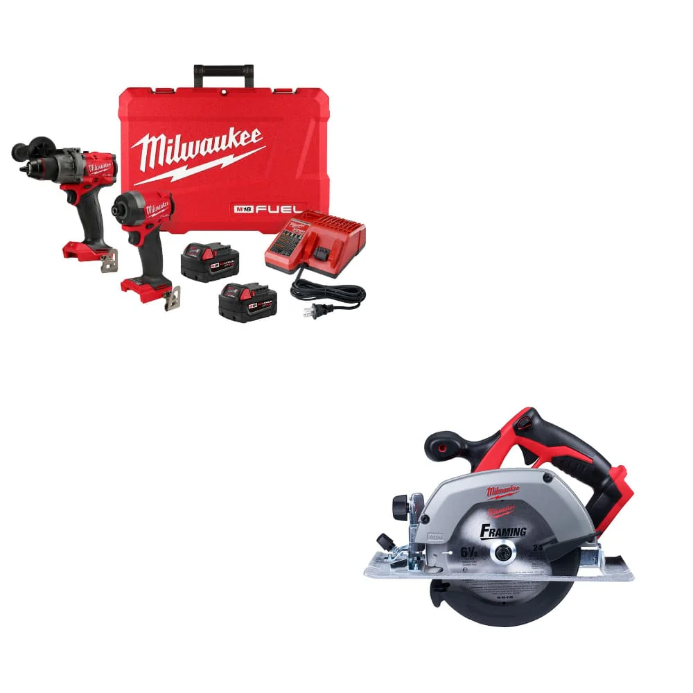 Milwaukee 3697-22 M18 FUEL 2-Tool Combo Kit W/ FREE 2630-20 M18 Circ Saw, Bare - Mactool Shop