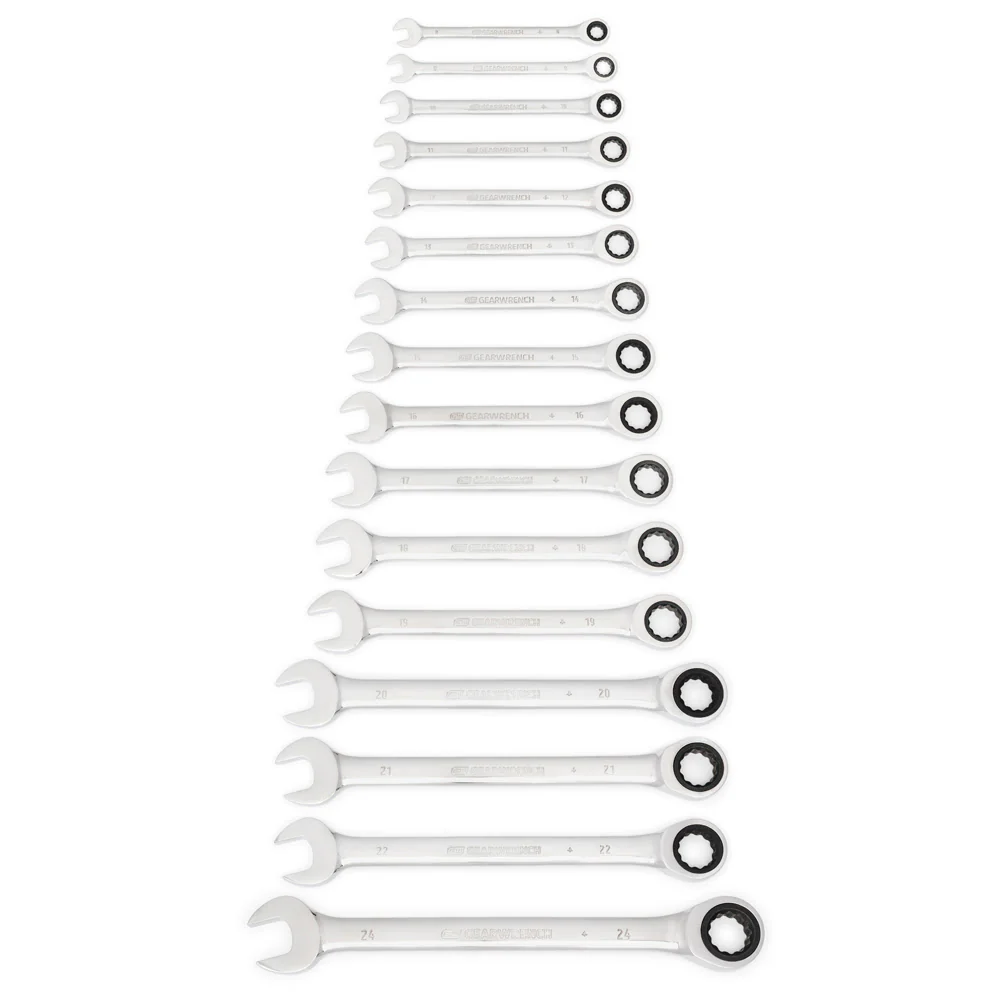 GearWrench 9416 16 Pc. 72-Tooth 12 Point Ratcheting Combination Metric Wrench Set - Mactool Shop