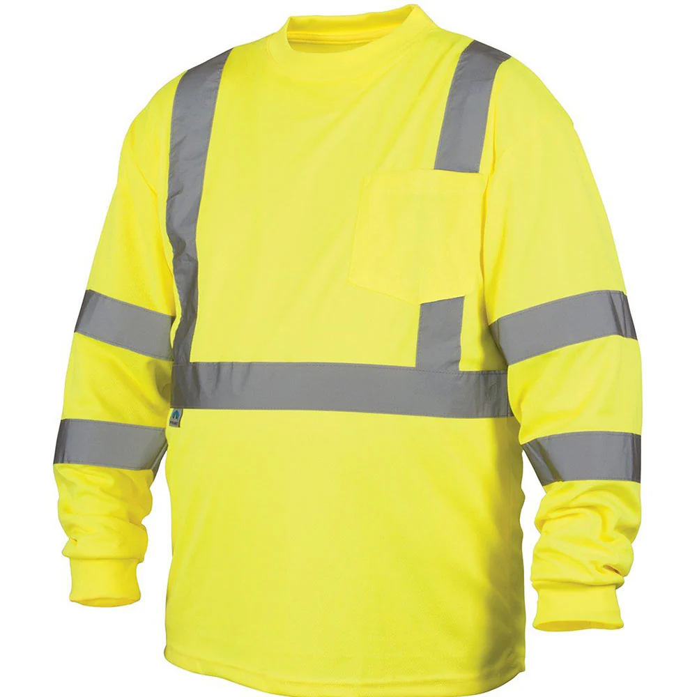 Pyramex RLTS3110X5 Hi-Vis Lime Long Sleeve T-Shirt - 5X Large - Mactool Shop