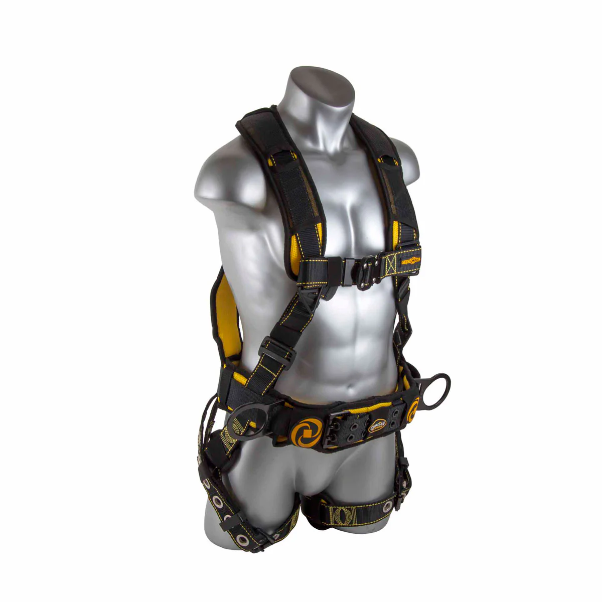 Guardian 21030 Cyclone Construction Harness M-L, Black-Yellow, Quick-Connect Chest, TB Leg/Waist - Mactool Shop
