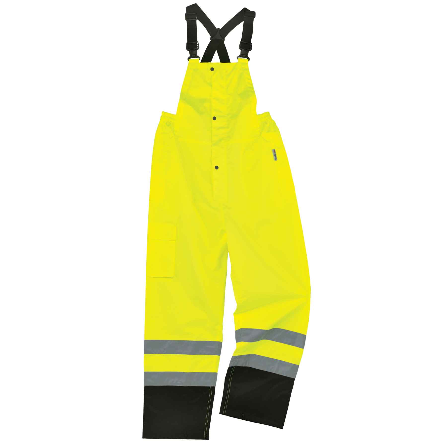 Ergodyne 25017 GloWear 8918BK Supplemental Class E Black Bottom Rain Bibs, 3XL, HV Lime - Mactool Shop