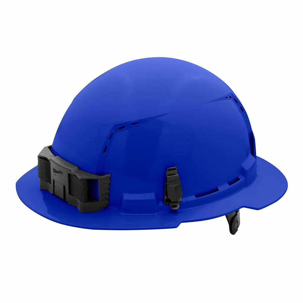 Milwaukee 48-73-1225 Blue Full Brim Vented Hard Hat with 6PT Ratcheting Suspension – Type 1 Class C - Mactool Shop