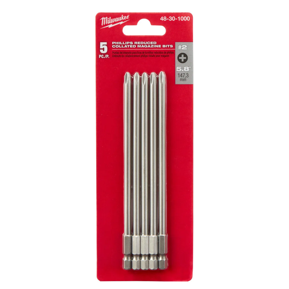 Milwaukee 48-30-1000 5 Piece Phillips Reduced Collated Magazine Bits - Mactool Shop