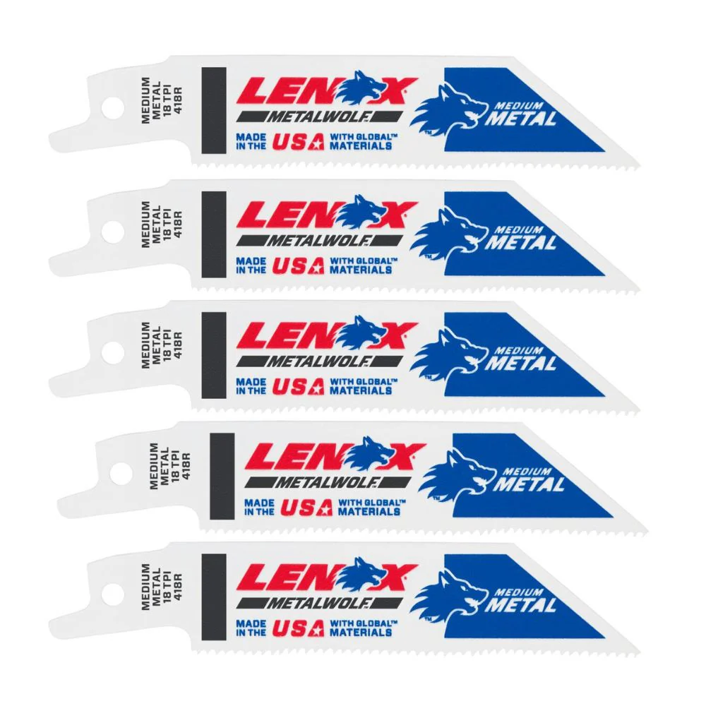Lenox 20552418R METALWOLF 4 in. 18 TPI WAVE EDGE Reciprocating Saw Blade (5 PK) - Mactool Shop