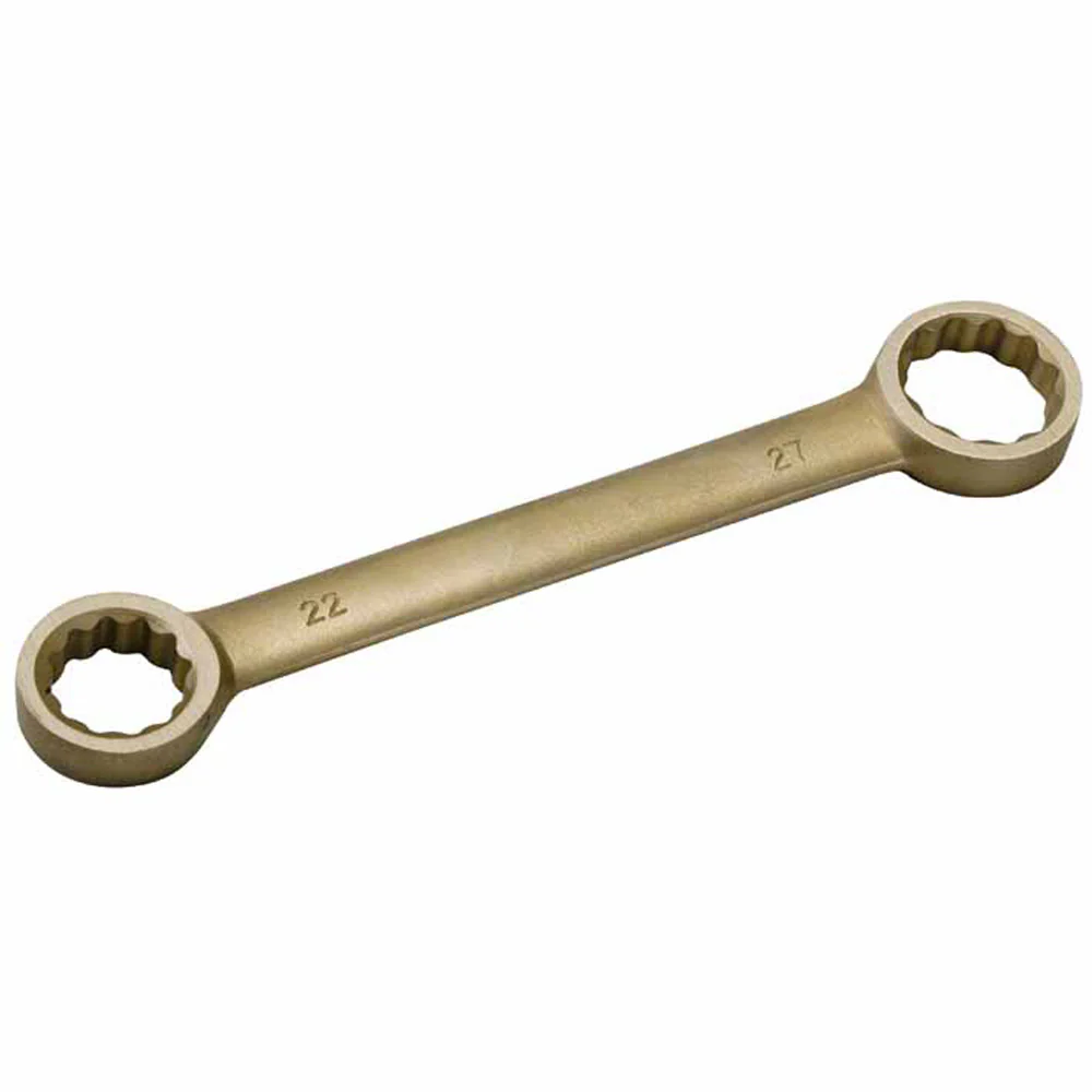CS Unitec Ex202-8-10B Copper Beryllium Non-Sparking, Non-Magnetic, Corrosion Resistant 12 Point Straight Type Double Box End Wrench 8mm x 10mm - Mactool Shop