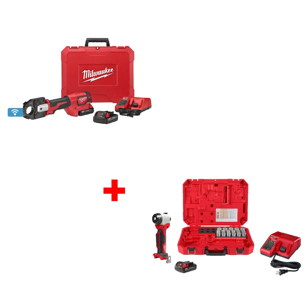 Milwaukee 2679-22 M18 Crimper Kit w/ FREE 2935CU-21S M18 Cable Stripper Kit - Mactool Shop