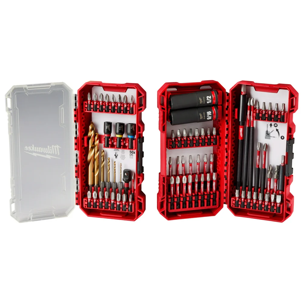 Milwaukee 48-32-4098 SHOCKWAVE Impact Duty Drill, Drive & Fasten Set - 75PC - Mactool Shop