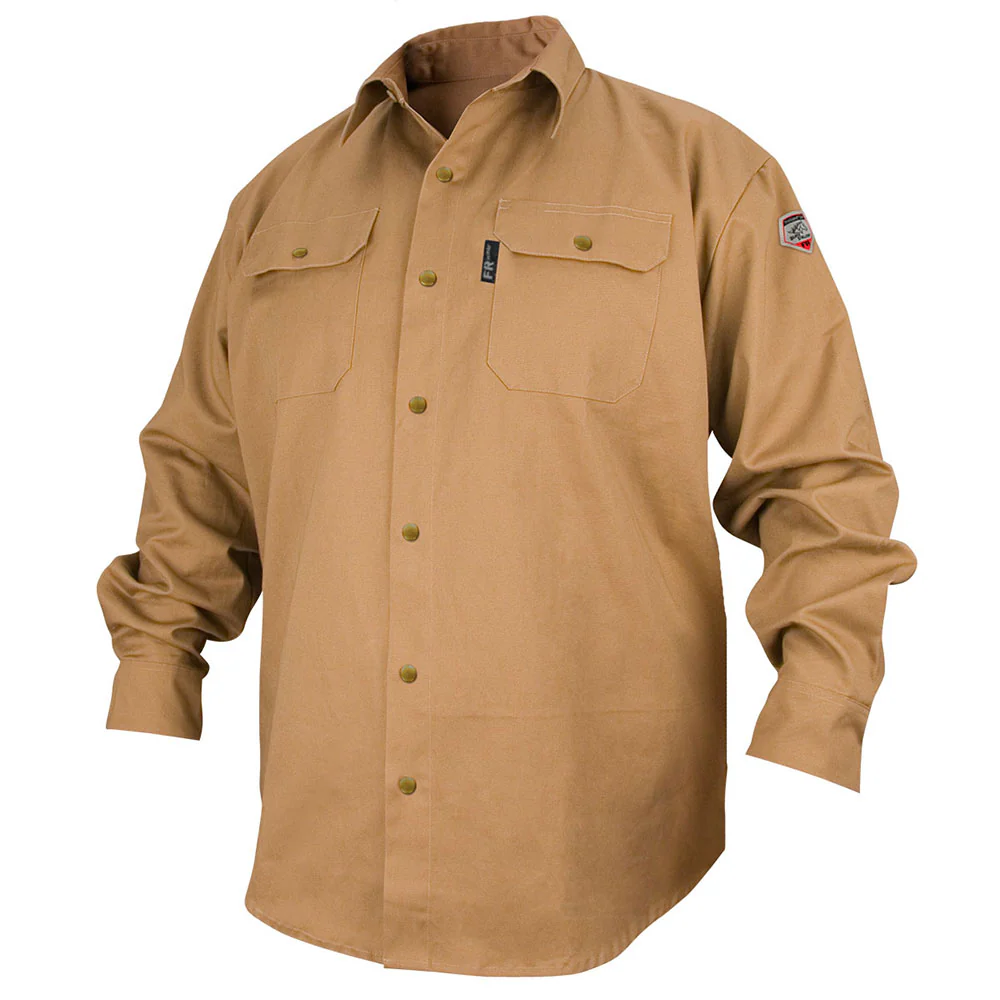Black Stallion FS7-KHK-3XL Flame Resistant Cotton Work Shirt, 3XL - Mactool Shop