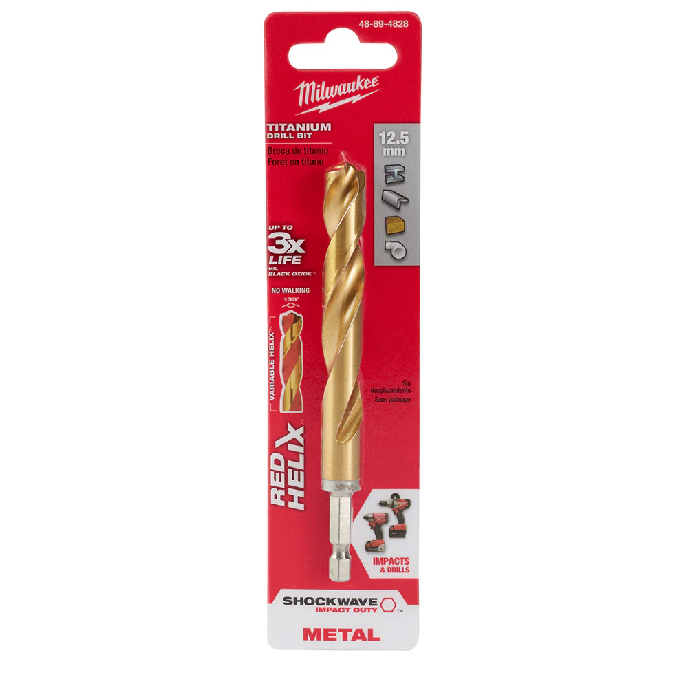 Milwaukee 48-89-4828 12.5mm Metric Titanium SHOCKWAVE™ Red Helix Bit - Mactool Shop