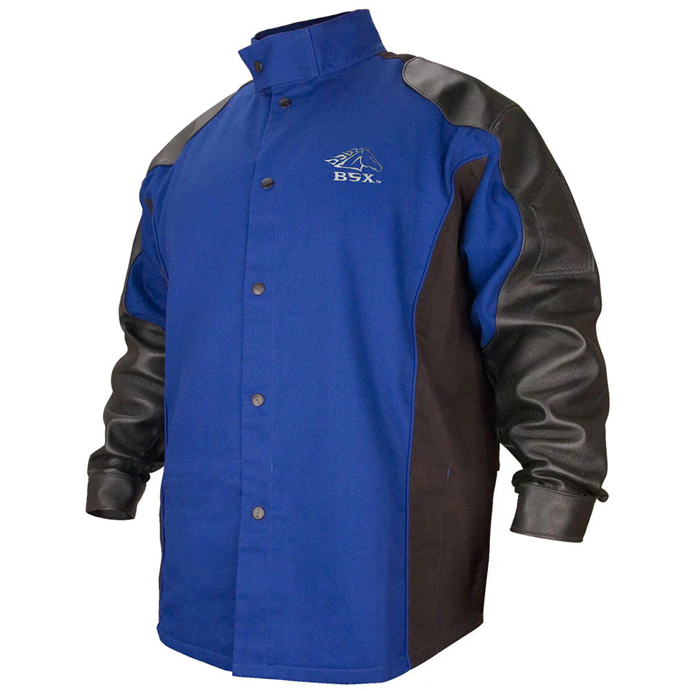 Black Stallion BXRB9C/PS-XL BSX Flame Resistant Cotton & Grain Pigskin Hybrid Welding Jacket, X-Large - Mactool Shop