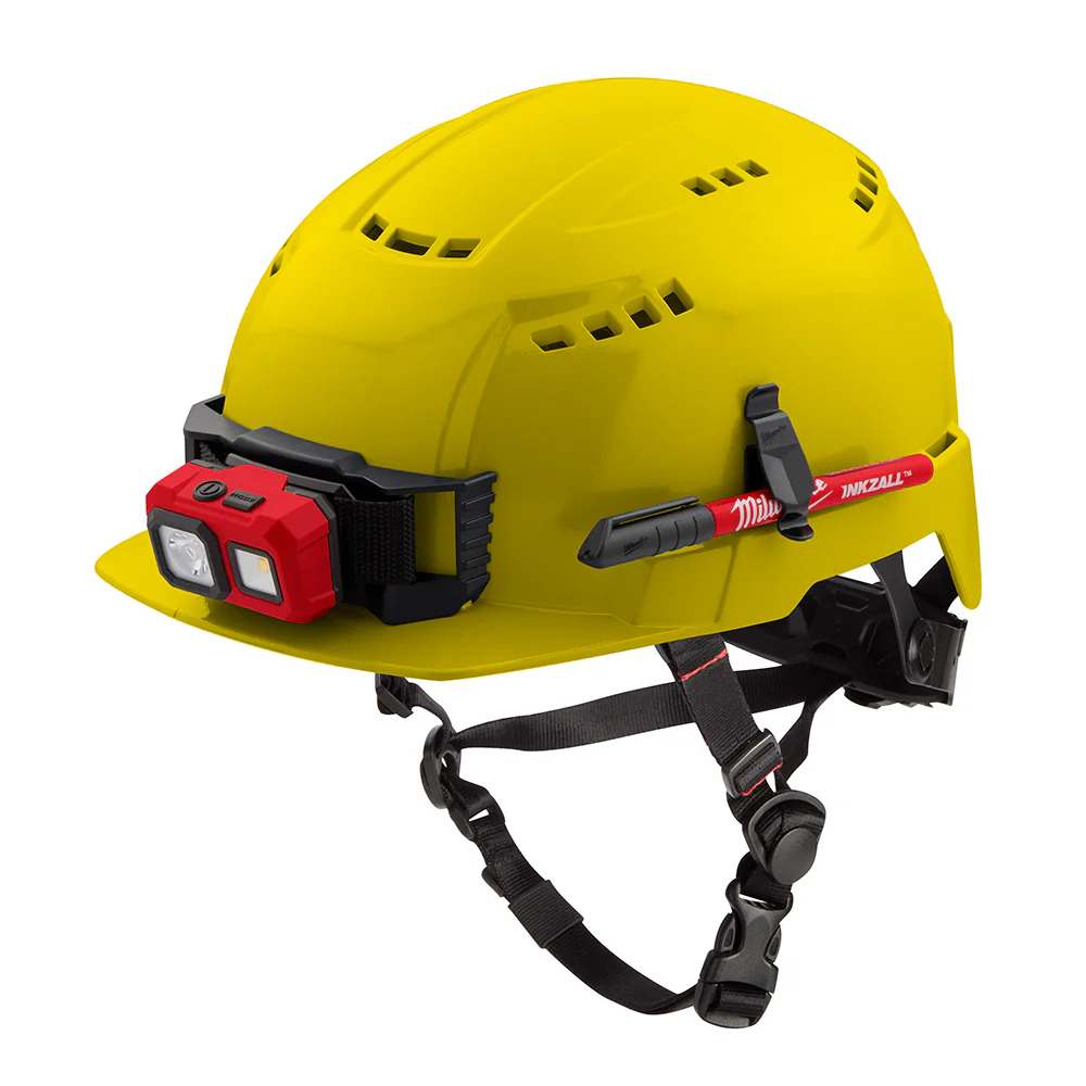 Milwaukee 48-73-1322 BOLT Yellow Front Brim Safety Helmet (USA) - Type 2, Class C, Vented - Mactool Shop