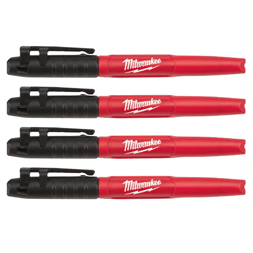 Milwaukee 48-22-3104 Inkzall Black Fine Point Marker (4 PK) - Mactool Shop