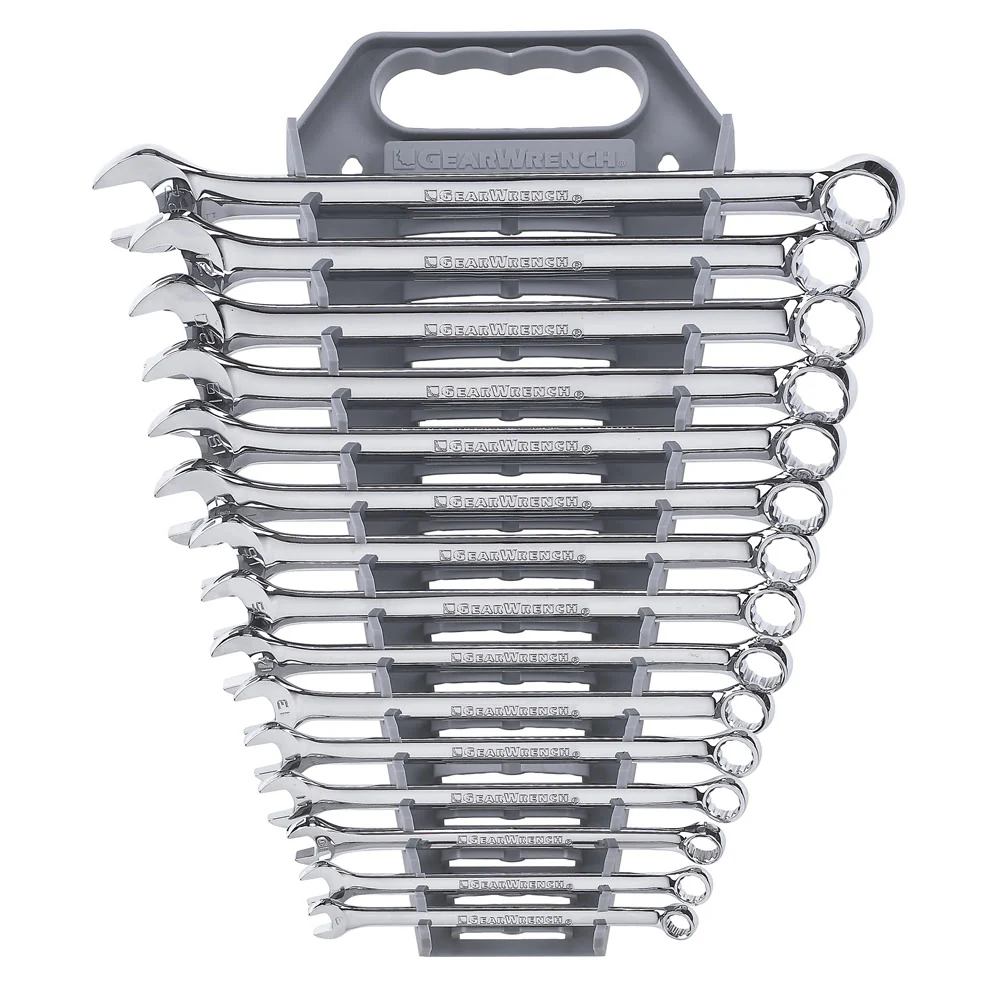 GearWrench 81902 15 Pc. 12 Point Long Pattern Combination Metric Wrench Set - Mactool Shop