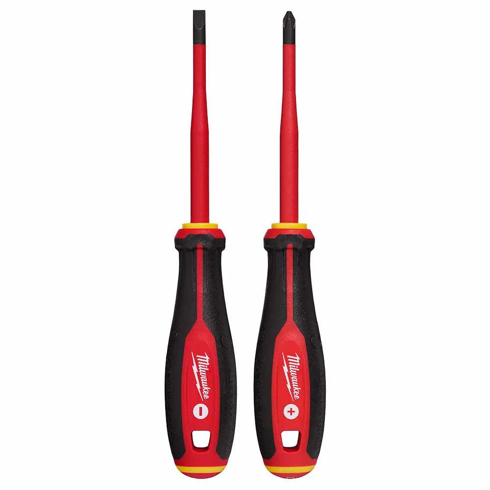 Milwaukee 48-22-2207 2pc 1000V Insulated Slim Tip Screwdriver Set - Mactool Shop