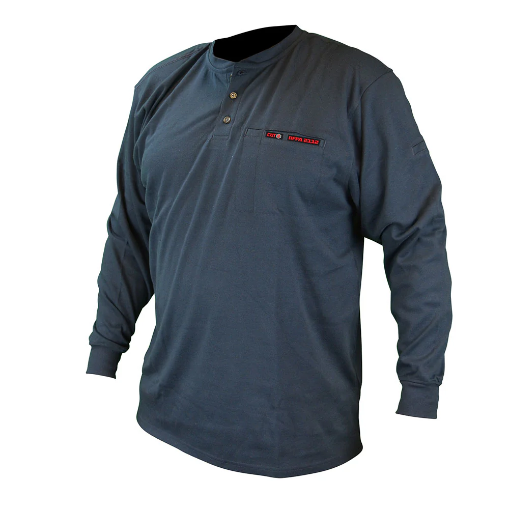 Radians FRS-002N-5X FR Men's Knit Long Sleeve Henley, Workwear Navy, 5X - Mactool Shop