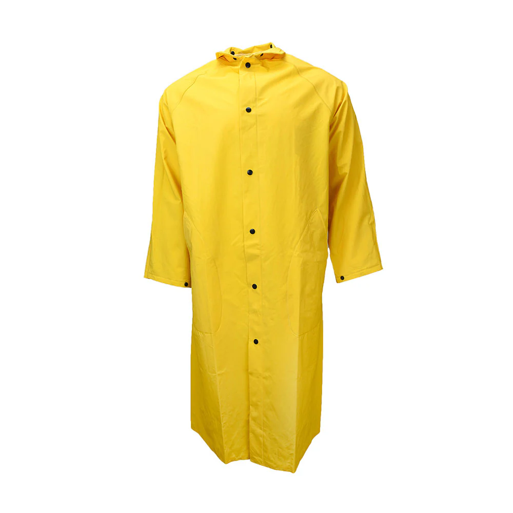 Radians 10165-31-2-YEL-5X 1650C Economy Rain Coat w/Snaps and Detachable Hood, Safety Yellow, 5X - Mactool Shop