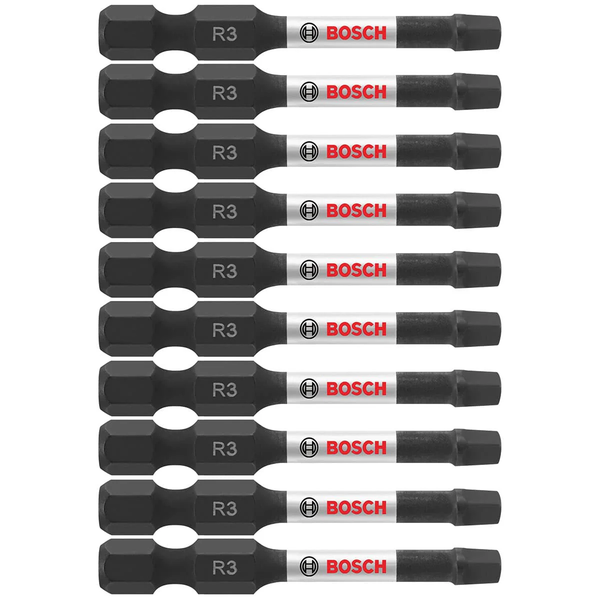 Bosch ITSQ32B 10 pc. Impact Tough 2 In. Square #3 Power Bits (Bulk Pack) - Mactool Shop