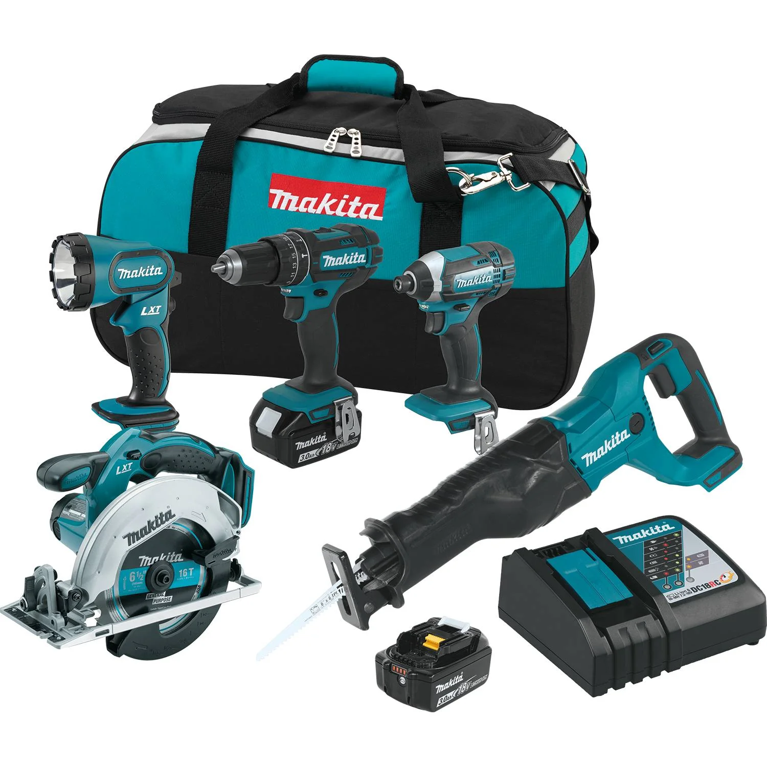 Makita XT505 18V LXT Lithium-Ion Cordless 5 Piece Kit - Mactool Shop