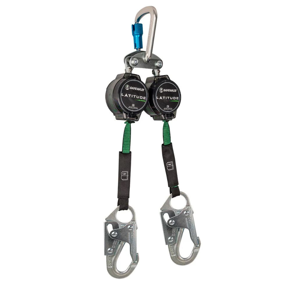 Safewaze 018-5020 Latitude Pro 7' Dual Web SRL: FS-EX313, Alu Carabiner, Snap Hooks - Mactool Shop