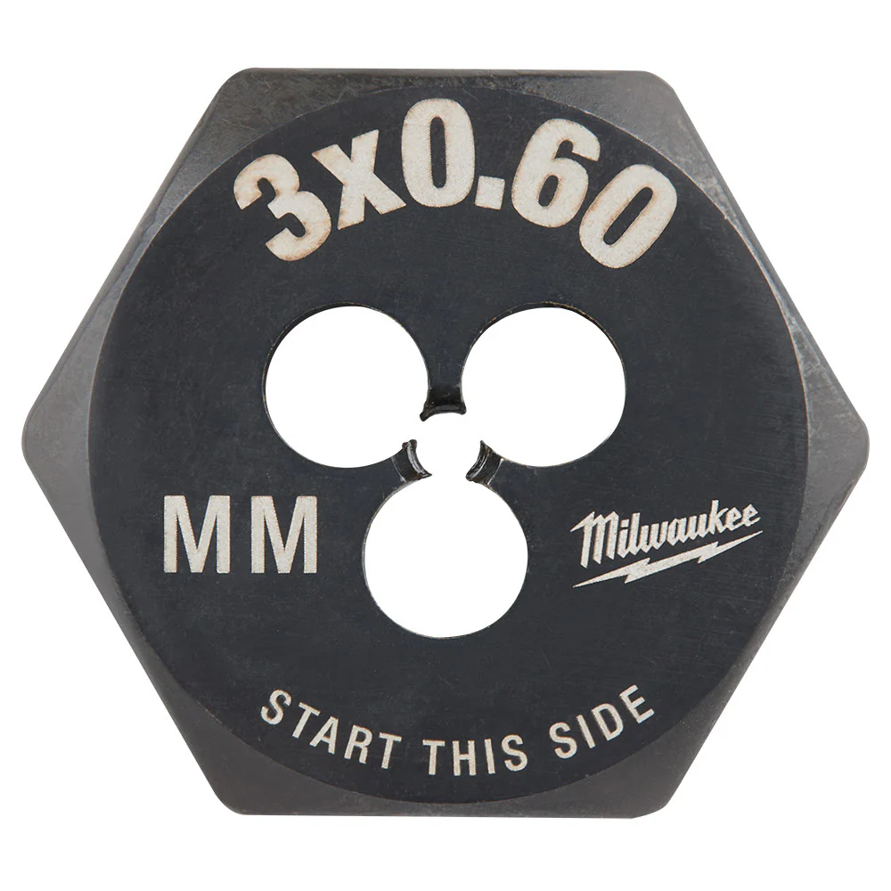 Milwaukee 49-57-5310 M3-0.60 mm 1-Inch Hex Threading Die - Mactool Shop