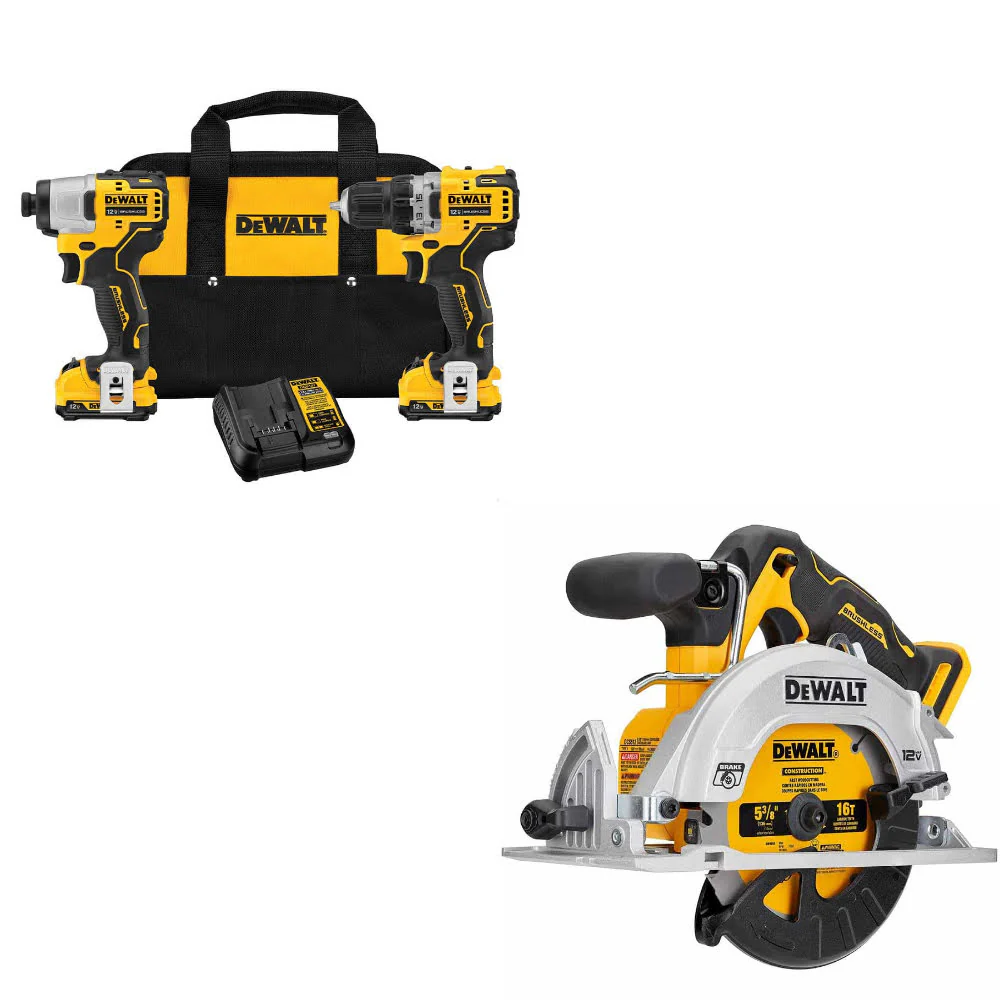 DeWalt DCK221F2 12V MAX 2-Tool Combo Kit w/ FREE DCS512B 12V MAX* Circular Saw - Mactool Shop