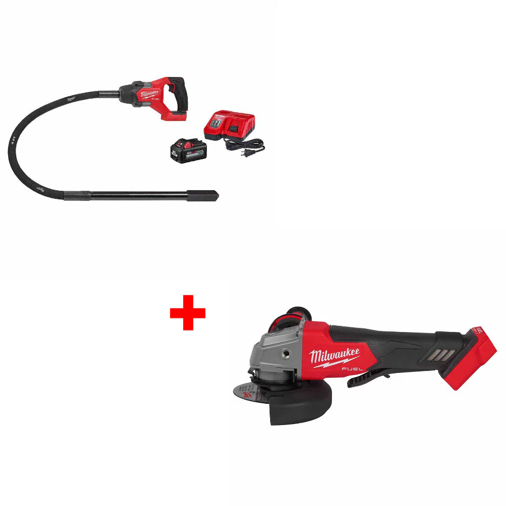 Milwaukee 2910-21 M18 FUEL 4' Vibrator Kit W/ FREE 2880-20 M18 FUEL Grinder - Mactool Shop