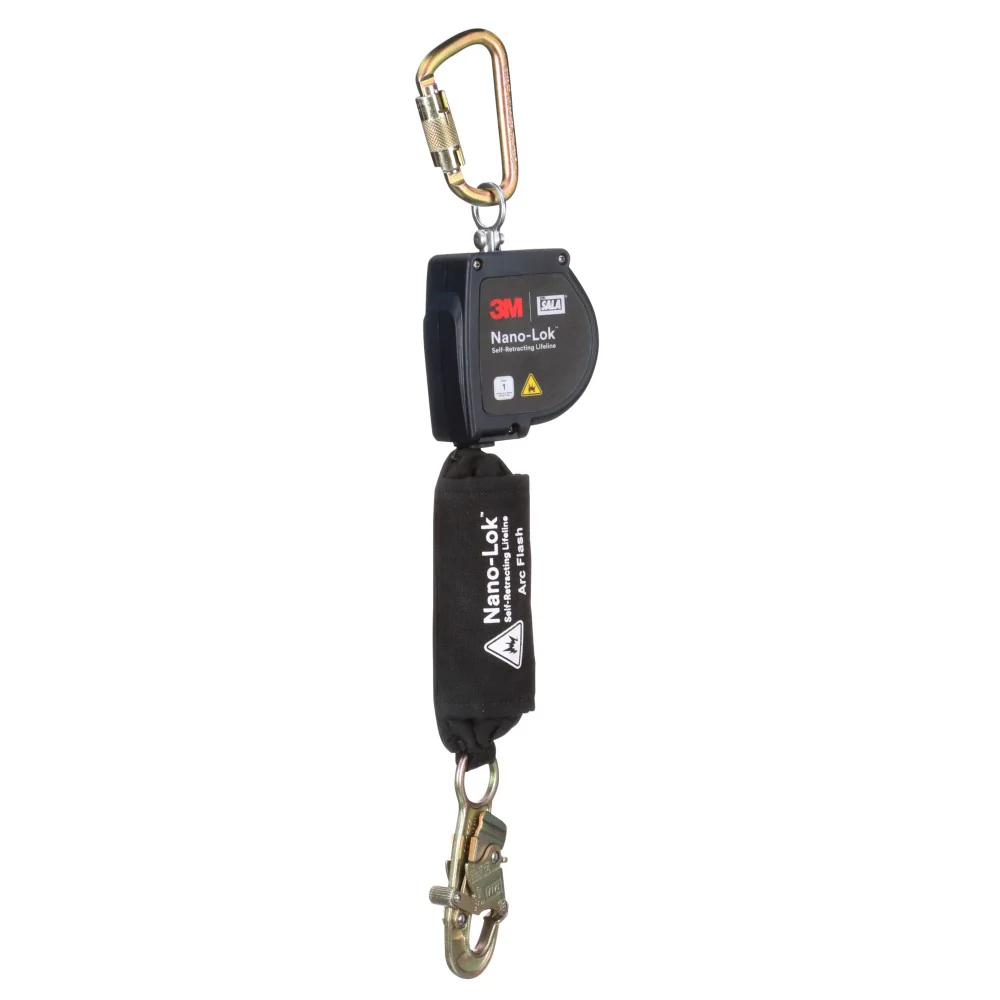 DBI Sala 3100580 Nano-Lok Arc Flash Self-Retracting Lifeline with Carabiner, Web, Steel Snap Hook, 8' - Mactool Shop
