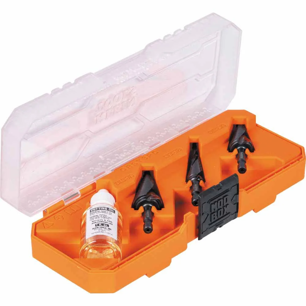 Klein Tools QRST3PC Premium All Purpose Quick Release Step Bit Kit, 3 Piece - Mactool Shop