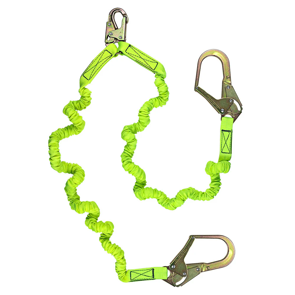 Safewaze FS596 6' Stretch Low-Profile Lanyard With Steel Rebar Hooks - Mactool Shop