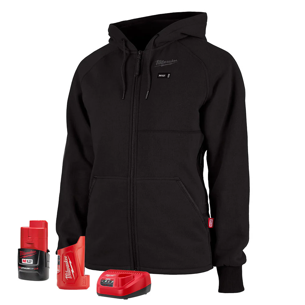 Milwaukee 336B-21 M12 Women's Heated Hoodie Kit Black - Mactool Shop