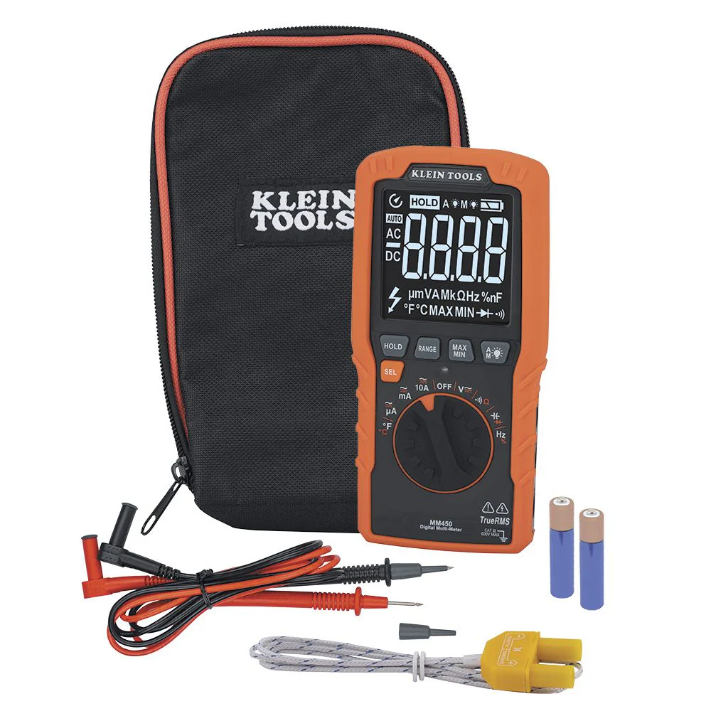 Klein MM450 Slim Digital Multimeter, TRMS Auto-Ranging, 600V, Temp - Mactool Shop