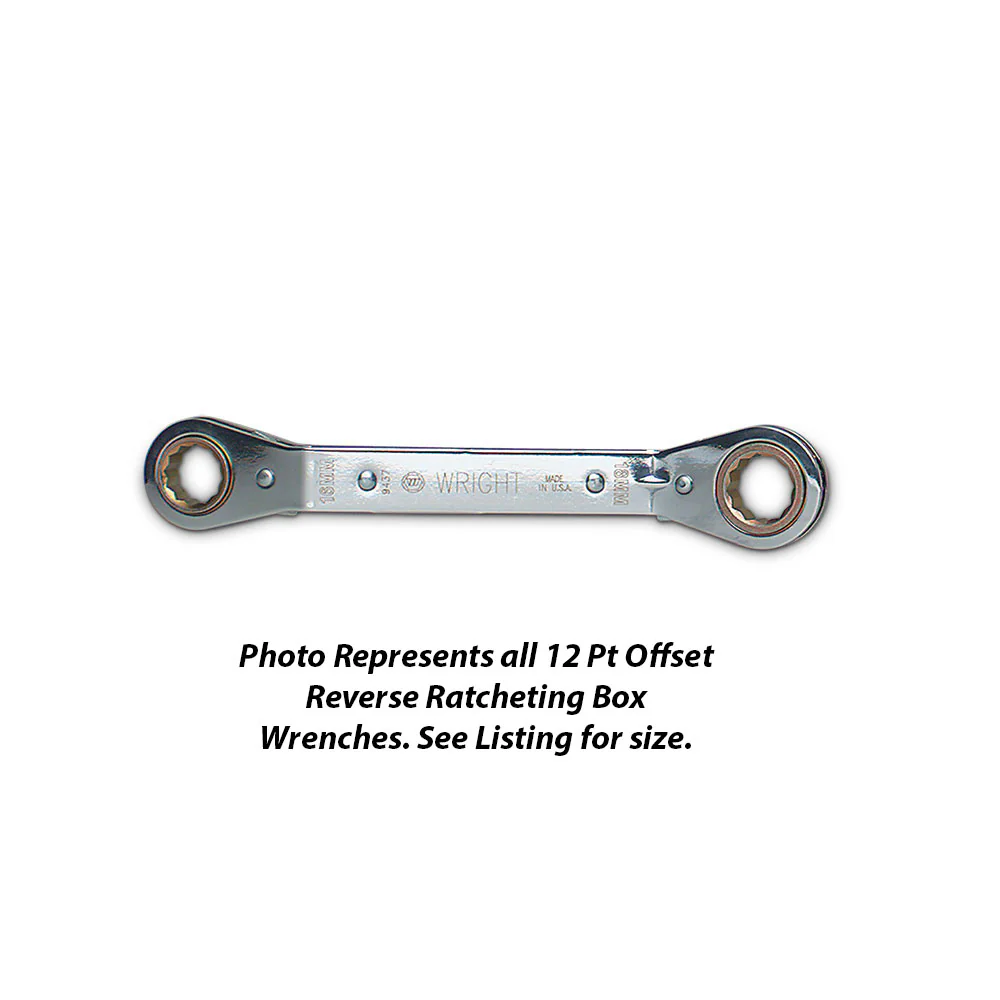 Wright Tool 9425 Reverse Ratcheting Box Wrench 12 Point Offset 3/8