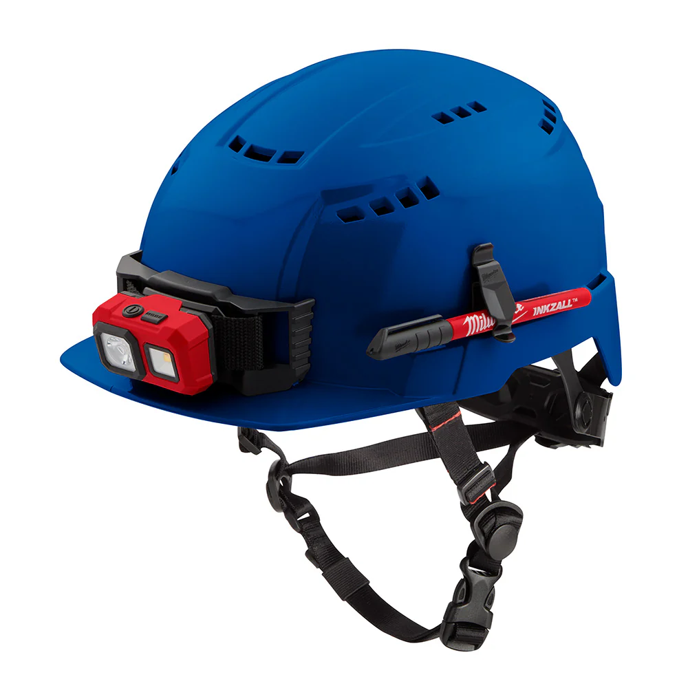 Milwaukee 48-73-1324 BOLT Blue Front Brim Safety Helmet (USA) - Type 2, Class C, Vented - Mactool Shop