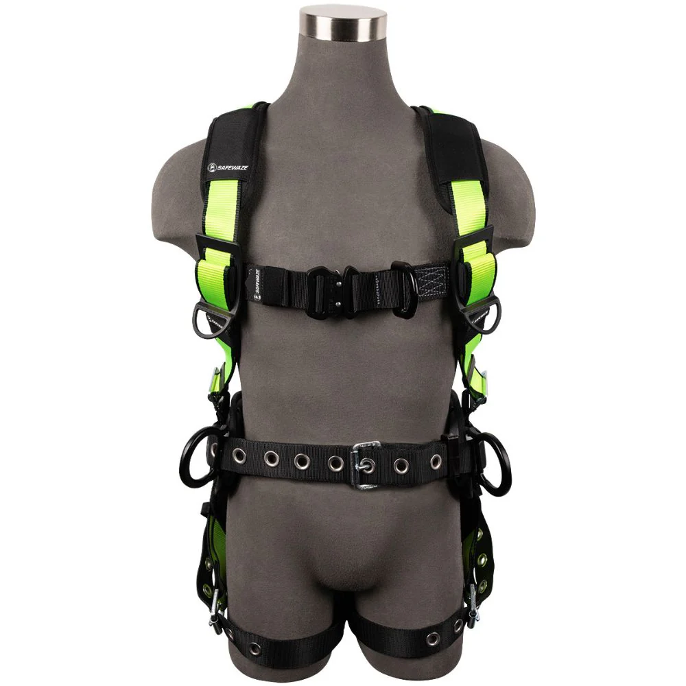 Safewaze FS377-L Wind & Tower Construction Harness: Alu 3D, Alu QC Chest, Alu Fd, Tb Legs - Mactool Shop