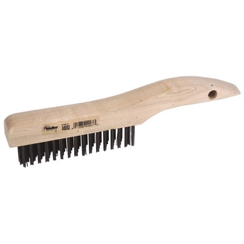 Weiler 44063 Hand Wire Scratch Brush, .012 Steel Fill, Shoe Handle, 4 x 16 Rows - Mactool Shop