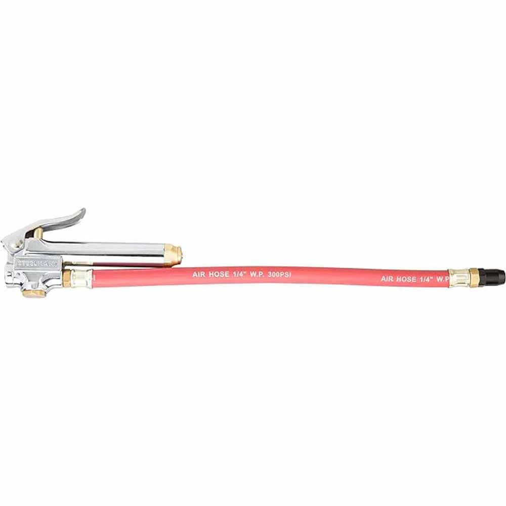 Steelman Pro 75051 Straight Chuck Tire Inflator with Built-In Gauge and 12-Inch Hose - Mactool Shop