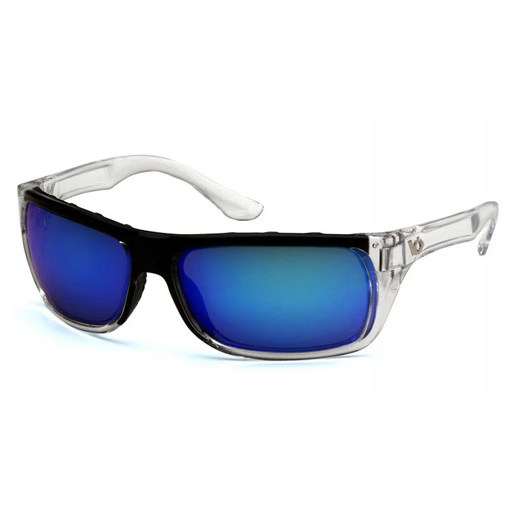 Pyramex VGSC965T Venture Gear - Vallejo - Ice Blue Mirror Anti-Fog Lens Safety Glasses with Clear Frame - Mactool Shop