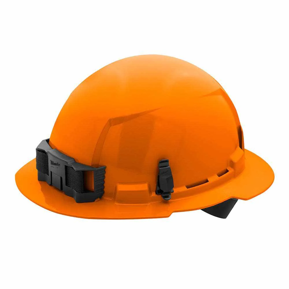 Milwaukee 48-73-1113 Orange Full Brim Hard Hat with 4PT Ratcheting Suspension – Type 1 Class E - Mactool Shop