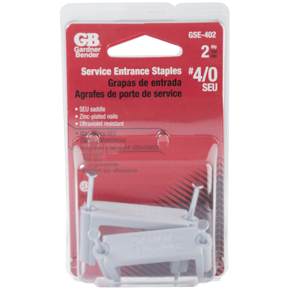 Gardner Bender GSE-402 Service Entrance Staple #4/0 SEU, 2/Clam - Mactool Shop