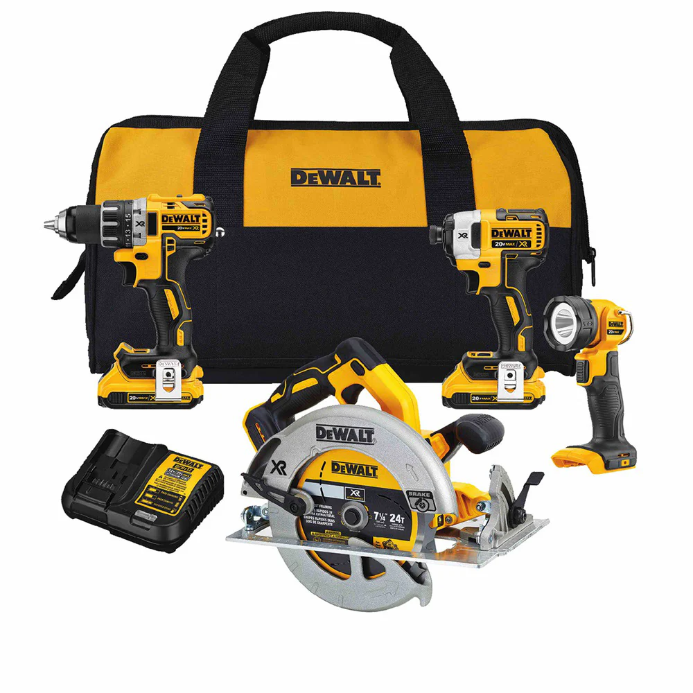 DeWalt DCK483D2 20V MAX XR Brushless Compact 4-Tool Combo Kit - Mactool Shop