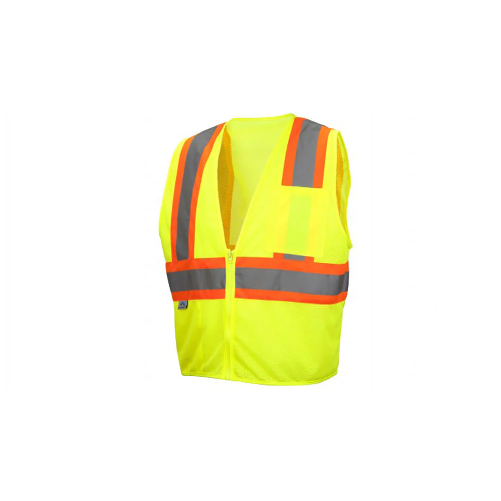 Pyramex RVZ2210SEX4 Safety Vest - Hi-Vis Lime - Self-Extinguishing - 4X Large - Mactool Shop