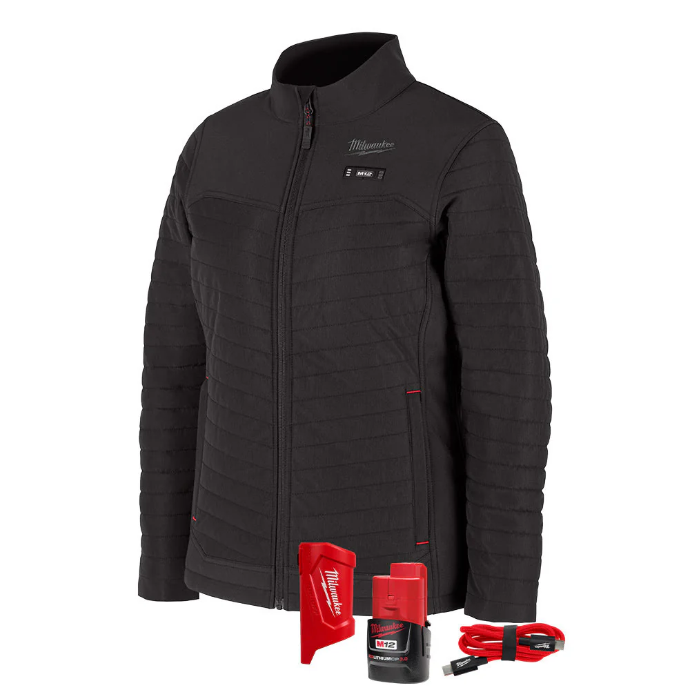 Milwaukee F102B-21 M12 Women's Black Axis Jacket with (1) 3.0 Ah Battery and Charger - Mactool Shop