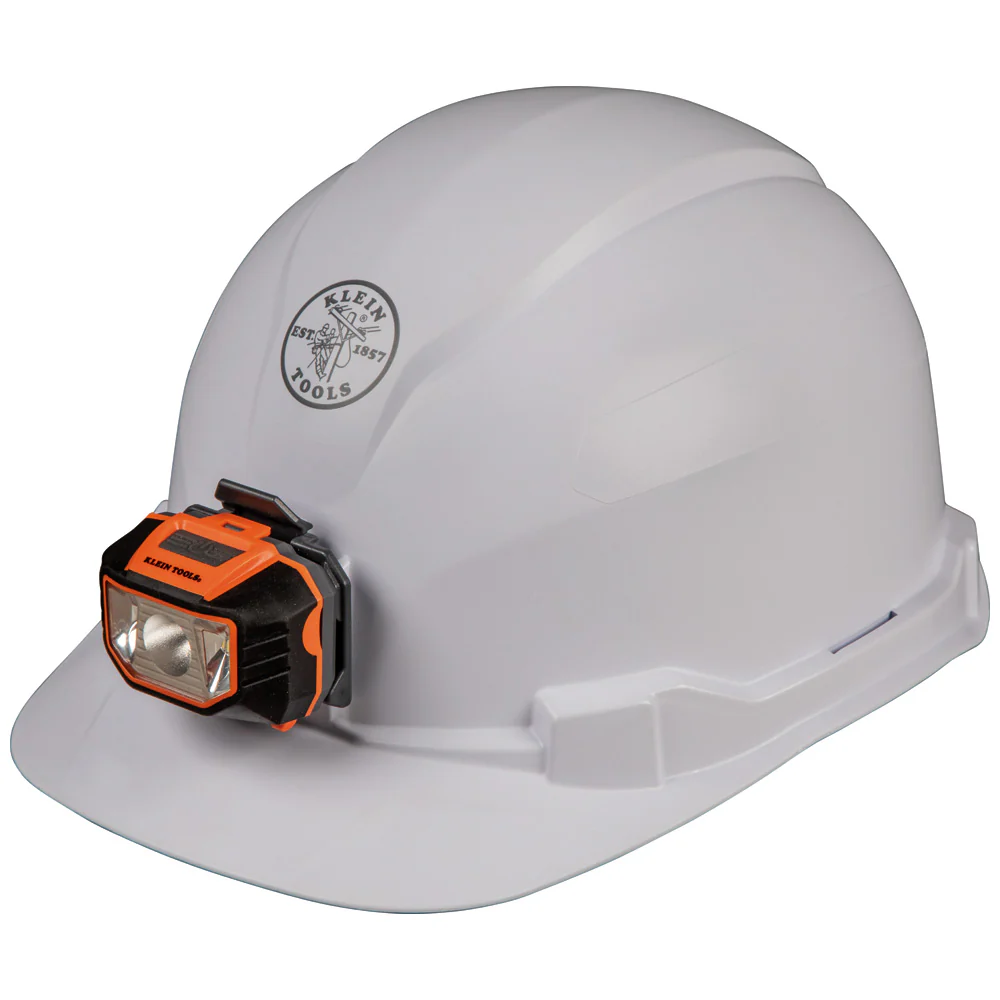 Klein 60107 Hard Hat, Non-vented, Cap Style with Headlamp - Mactool Shop