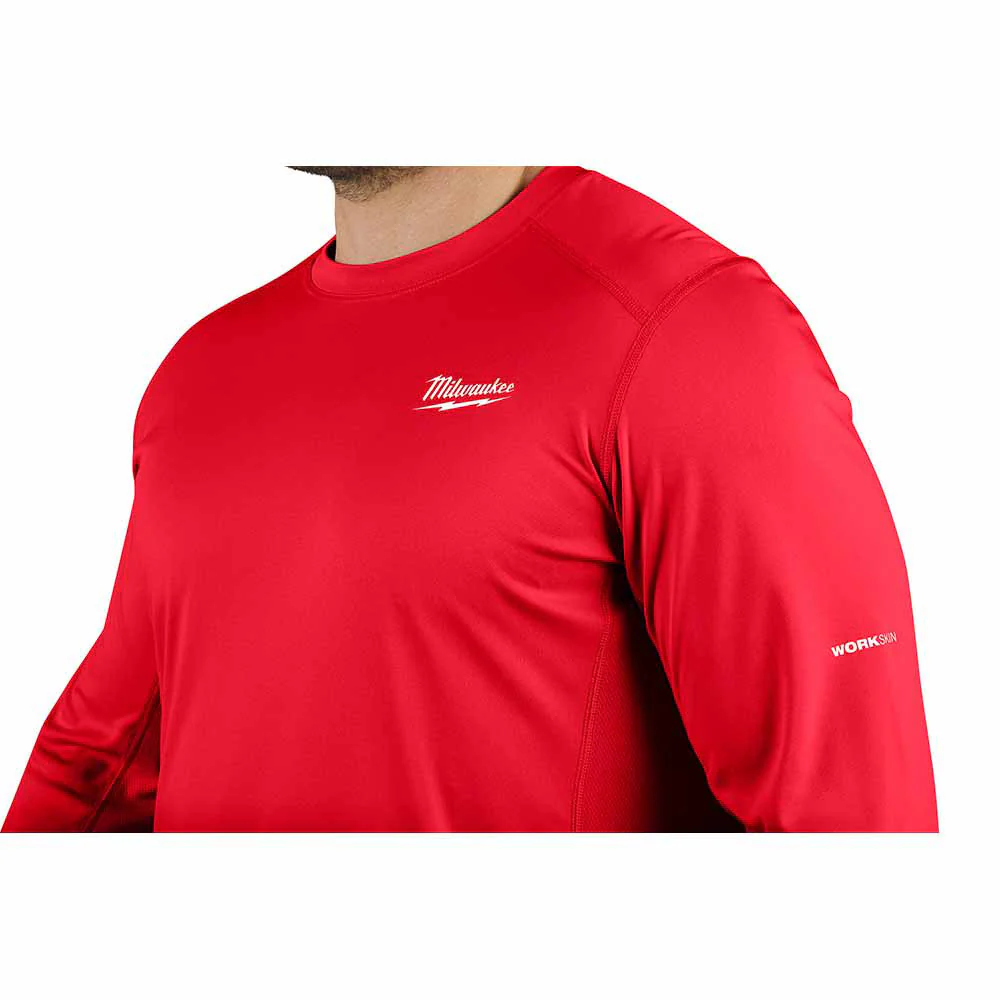 Milwaukee 415R WORKSKIN Lightweight Performance Shirt - Long Sleeve - Red - Mactool Shop