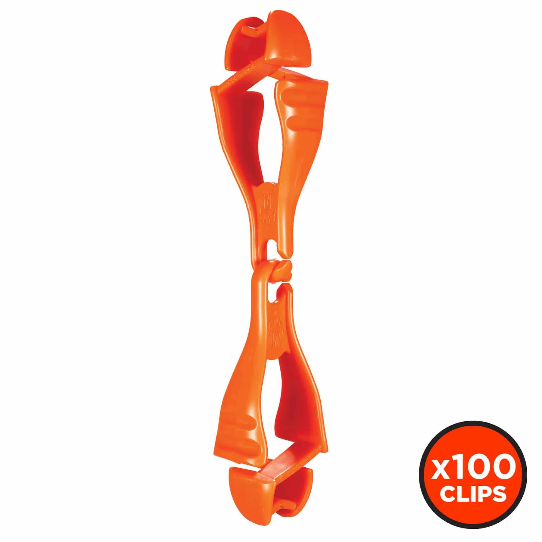 Ergodyne 19718-BULK 3400-BULK Orange Glove Clip Holder - Dual Clips 100-Pack - Mactool Shop