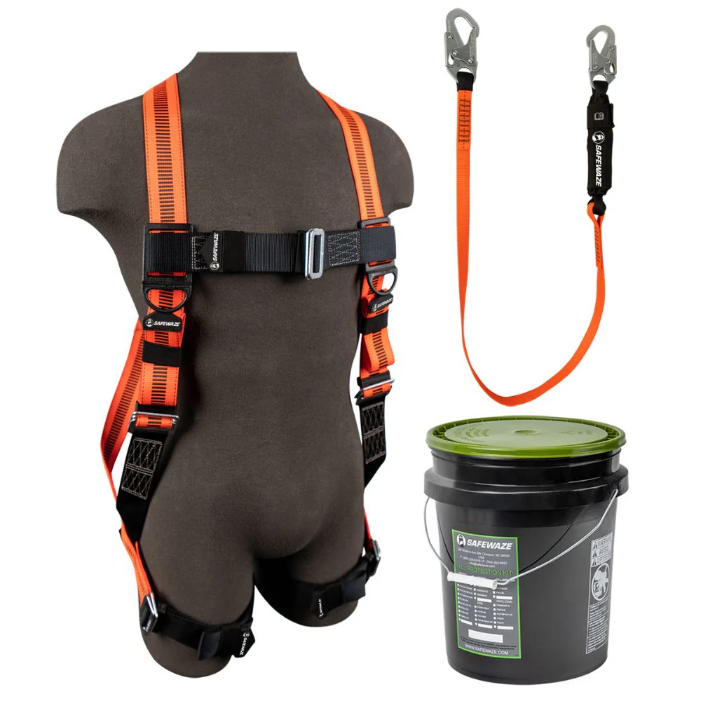 Safewaze 020-3059 V-Line Bucket Combo: FS99280-E Harness, FS88560-E Lanyard - Mactool Shop
