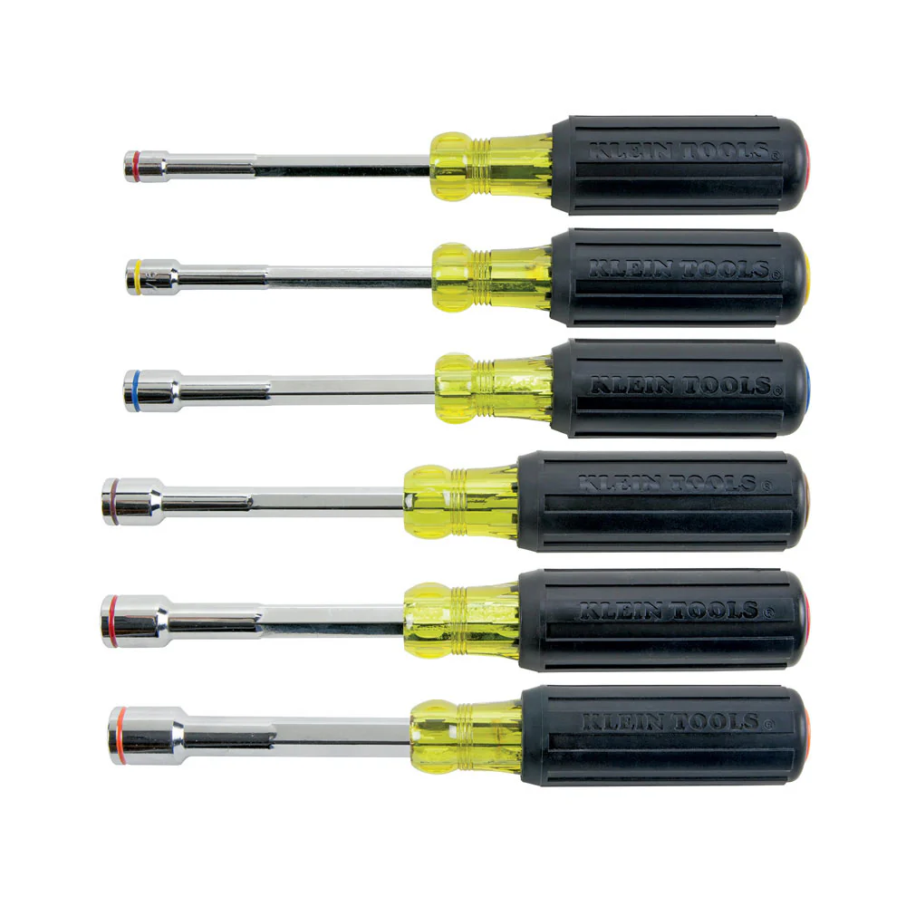Klein 635-6 Magnetic Nut Driver Set, Heavy Duty, 6-Piece - Mactool Shop