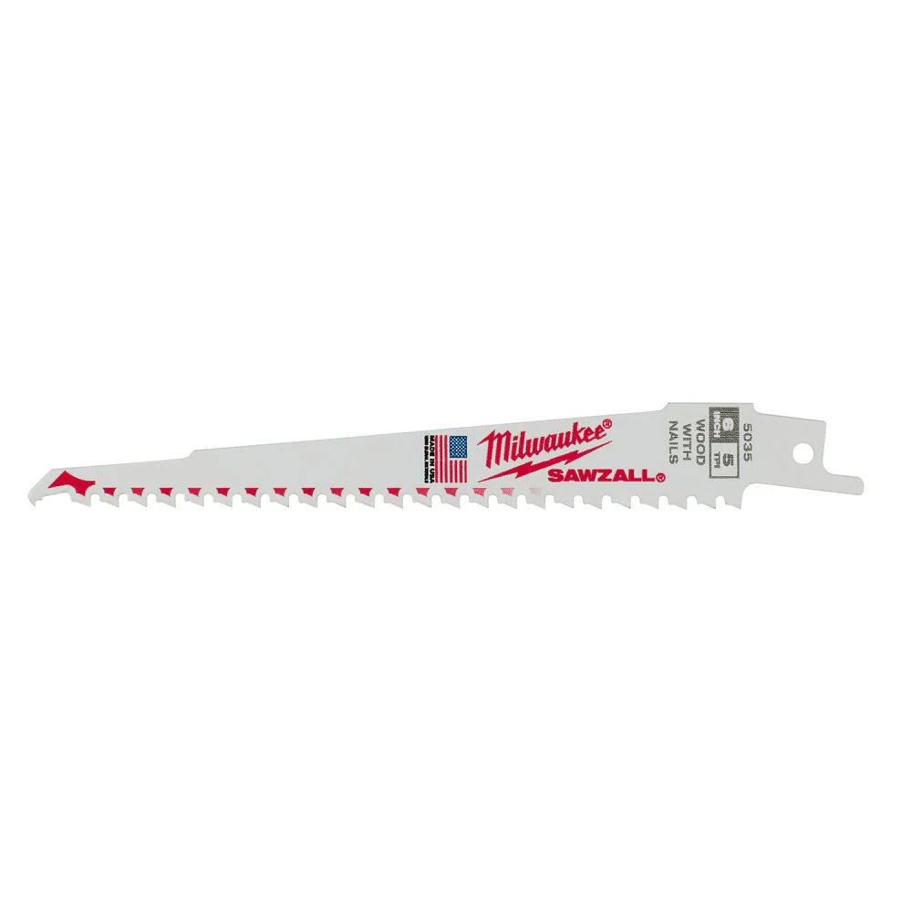 Milwaukee 48-01-7035 Super Sawzall Blade 5 Teeth per Inch 6-Inch Length - Mactool Shop