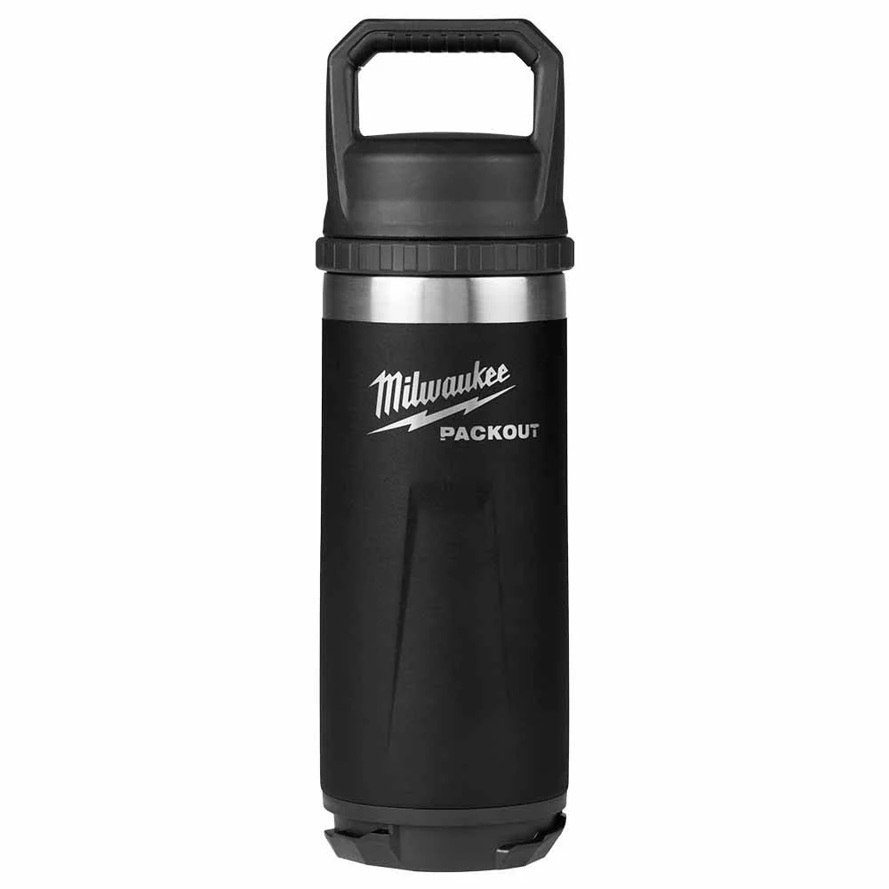 Milwaukee 48-22-8382B PACKOUT 18oz Insulated Bottle with Chug Lid - Black - Mactool Shop